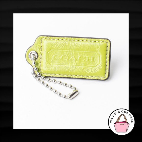 Coach Accessories - 2.5" Large COACH LIME GREEN PATENT LEATHER KEY FOB
